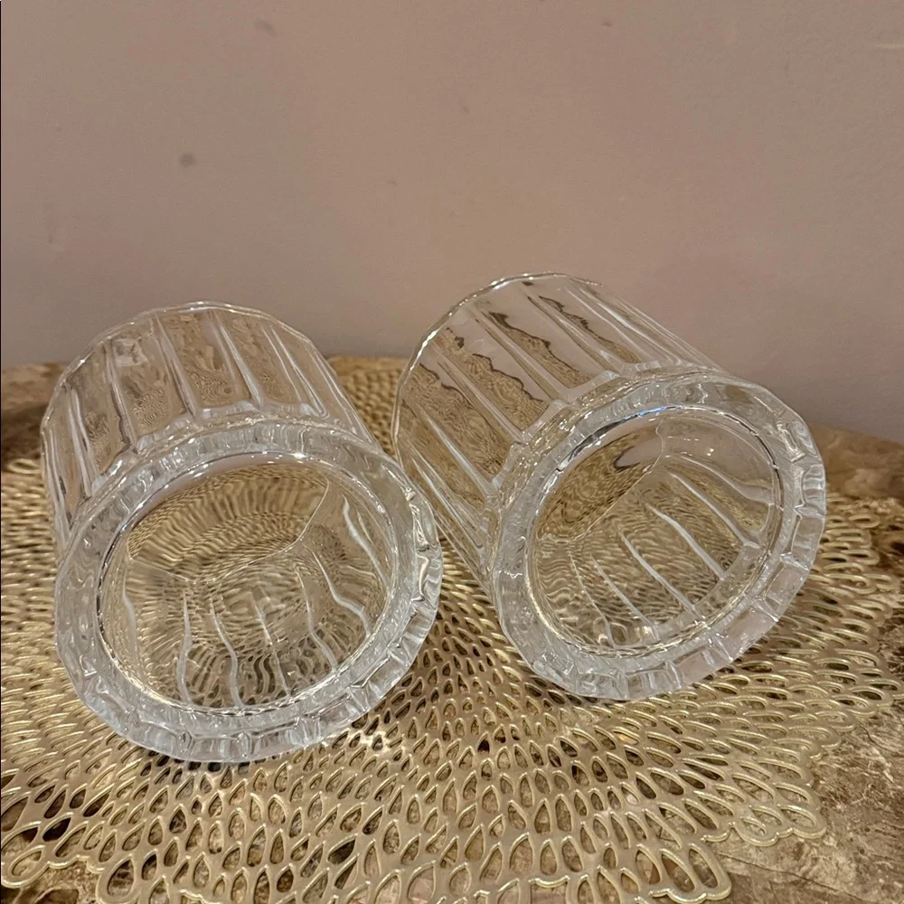 Vanity Glass Lidded Jars, Set of 2